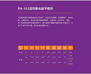 干燥機用活性氧化鋁參數(shù)表